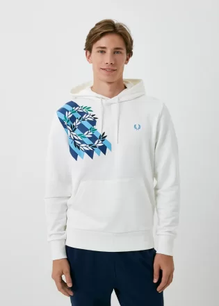 BLUSA FRED PERRY DOUBLE LAURES PRINT HOODIE